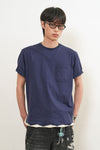 General Idea Unisex Hand-Knit Layered T-Shirt [Navy]