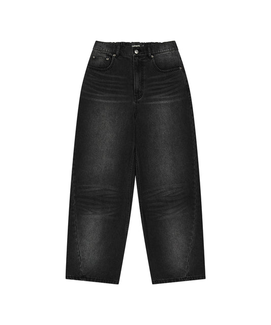 Mahagrid Solar Embroidered Denim Pant [Black]