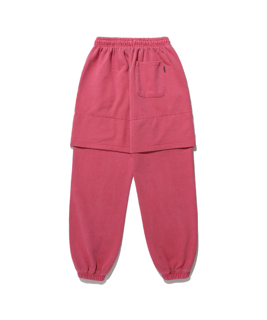 Nice Ghost Club Pigment Layered Sweat Pants [Red]
