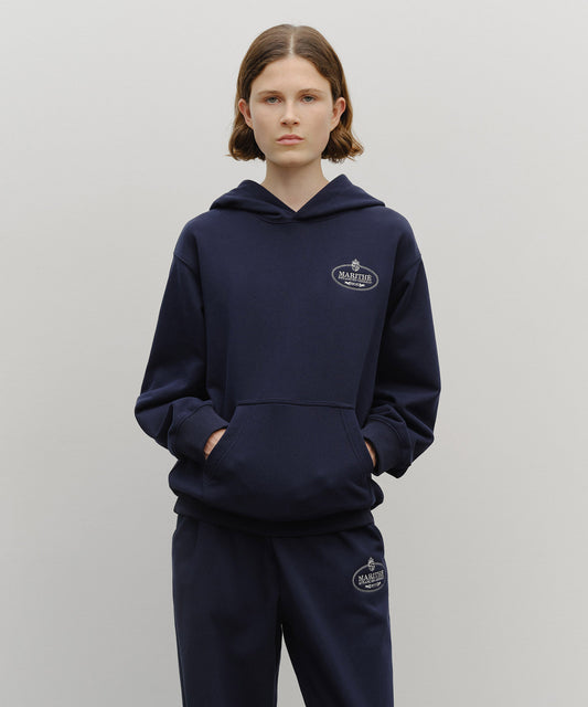 Marithé François Girbaud Crown Crest Symbol Hoodie (Brushed) Navy