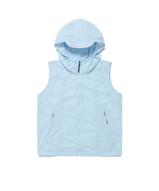 Cavish Women's Hooded Vest Wind Breaker [Sky Blue]