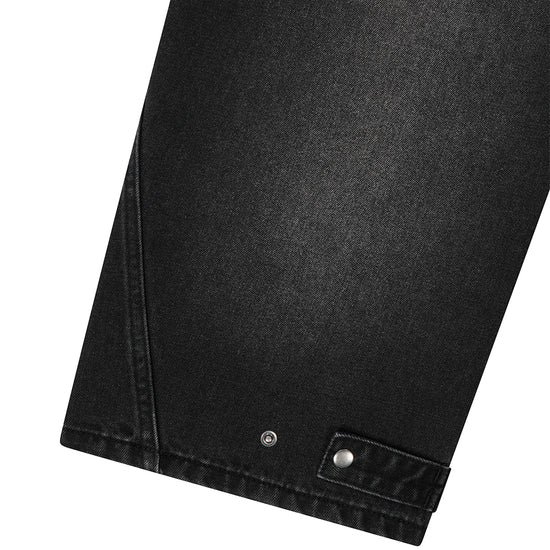 Mahagrid Solar Embroidered Denim Pant [Black]