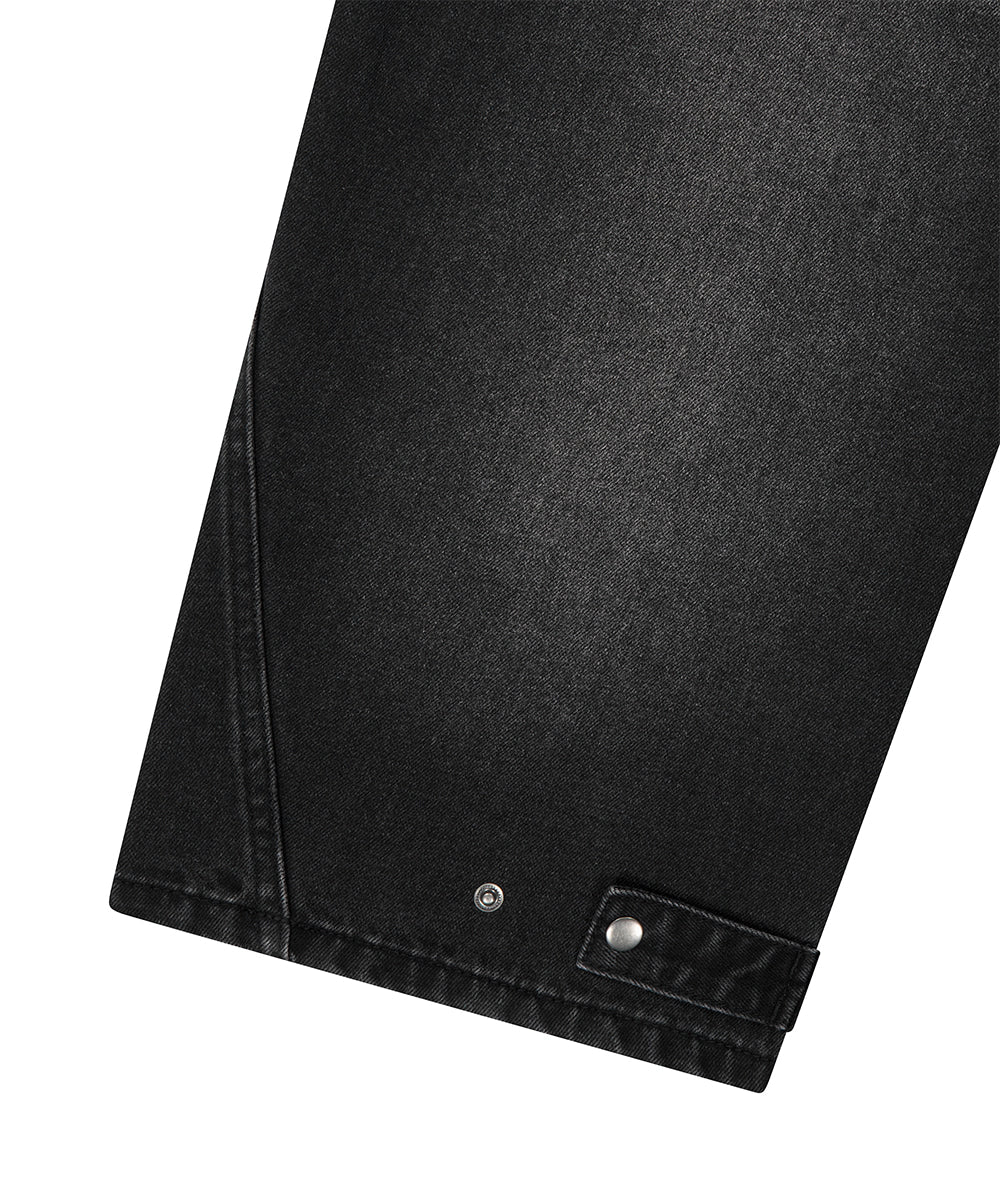 Mahagrid Solar Embroidered Denim Pant [Black]