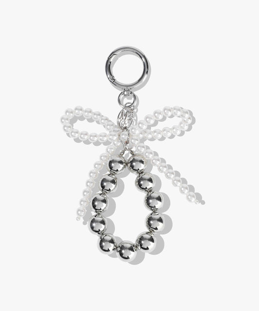 Marithé François Girbaud Pearl Silver Ball Keyring Silver