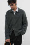 General Idea UNISEX Hairy Zip-Up Collar Cardigan