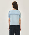 Marithé François Girbaud W PIN TUCK SAILOR HALF SLEEVE SHIRT white
