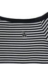 MLB Women's Varsity Stripe Off Shoulder Slim Semi Crop T-Shirts
