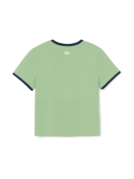 MLB Women's Lettering Slim Semi Crop Linger T-shirts