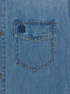 MLB Varsity Vintage Slub Short Sleeve Denim Work Shirt