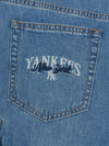 MLB Women's Varsity Vintage Slub Cargo 9in Denim Shorts