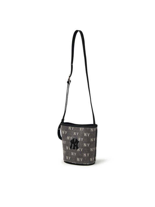 MLB Classic Monogram Vintage Denim Mini Bucket Bag