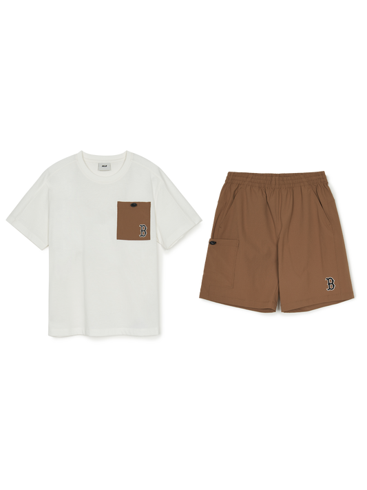 MLB [cool Field] Basic Outdoor Mesh Pocket T-shirt Set