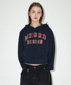 Mahagrid Mahagrid Appliqué Crop Hoodie Navy