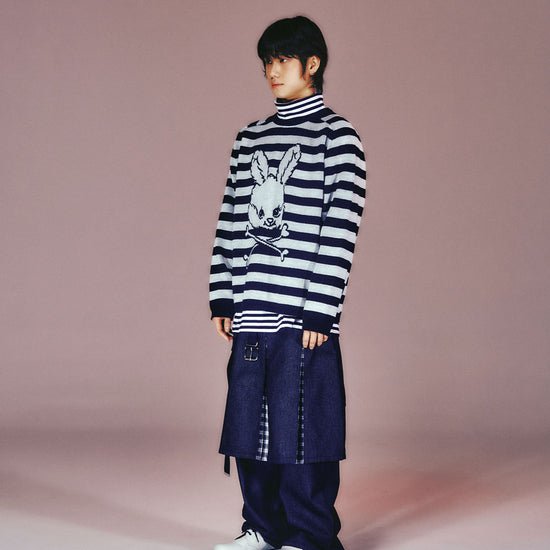 Nice Ghost Club Skull Rabbit Stripe Knit