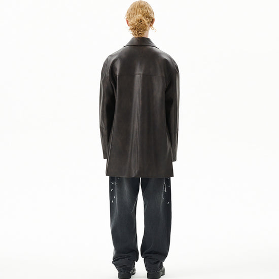 Mahagrid Faux Leather Car Coat