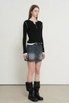 General Idea WOMAN Henry Neck Layered Knit Pullover