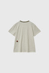General Idea MAN Minimalist Embroidered Stripe Short Sleeve T-Shirt [OLIVE]