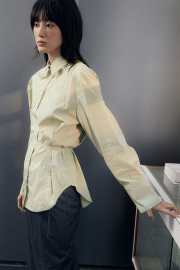 General Idea WOMAN Belted Pintuck Shirt