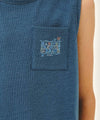 Marithé François Girbaud Kids Doodle Classic Logo Pocket Sleeveless Blue