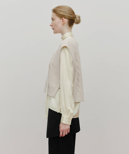 Marithé François Girbaud W Side Ribbon Knit Vest