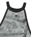 Mahagrid Denim Printed Halter Knit