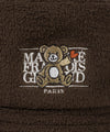 Marithé François Girbaud Kids Bear Classic Logo Fleece Bucket Hat Brown