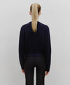 Marithé François Girbaud Marithé Sport Logo Crop Pullover in Navy