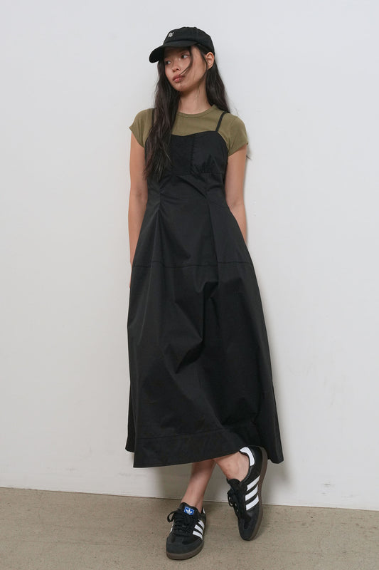 General Idea WOMAN Lace Sleeveless Long Dress [BLACK]