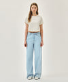 Marithé François Girbaud W SILVER LETTERING CROP TEE