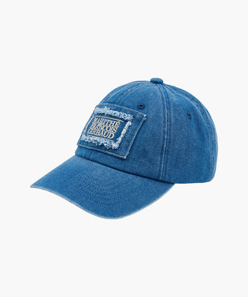 Marithé François Girbaud Denim Patchwork Small Classic Logo Cap Blue