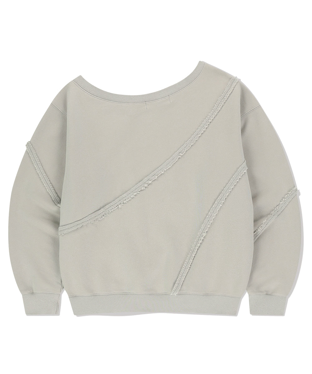 Mahagrid Cut Off One Shoulder Sweatshirt