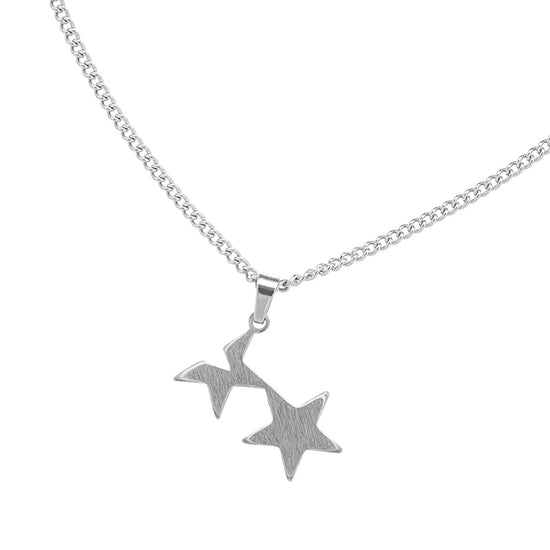 Cavish Twin Star Necklace [Silver]