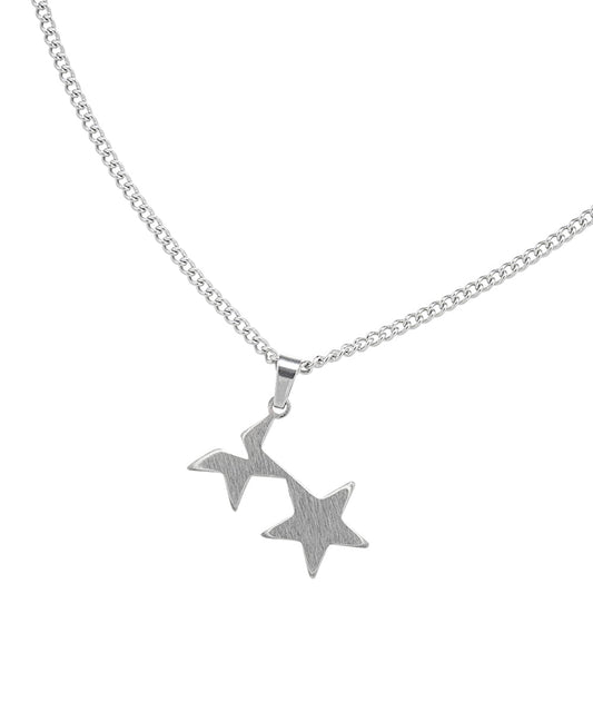 Cavish Twin Star Necklace [Silver]