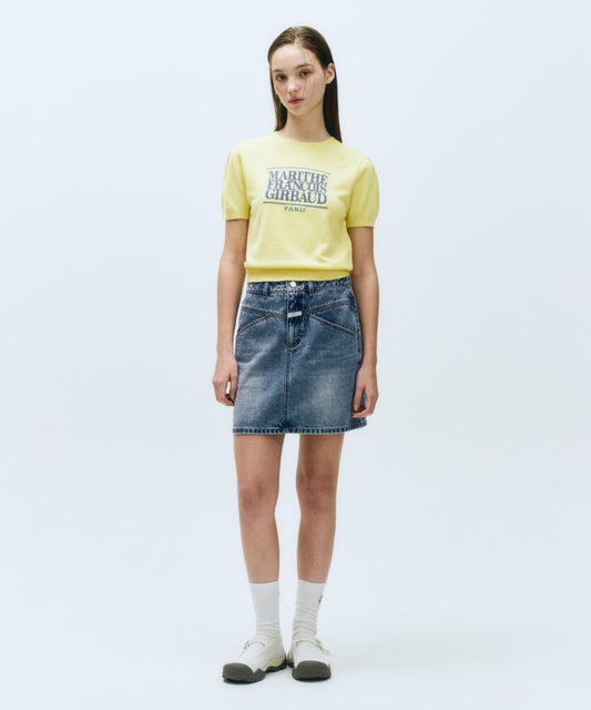 Marithé François Girbaud W Straight Denim Mini Skirt