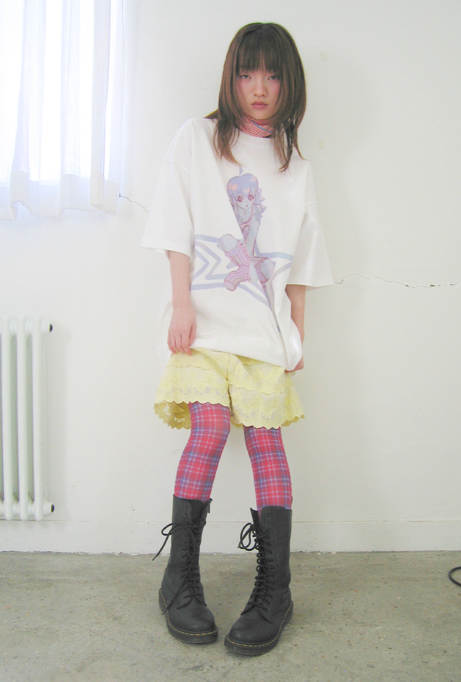 Nice Ghost Club Star Girl Big Big Tee [White]