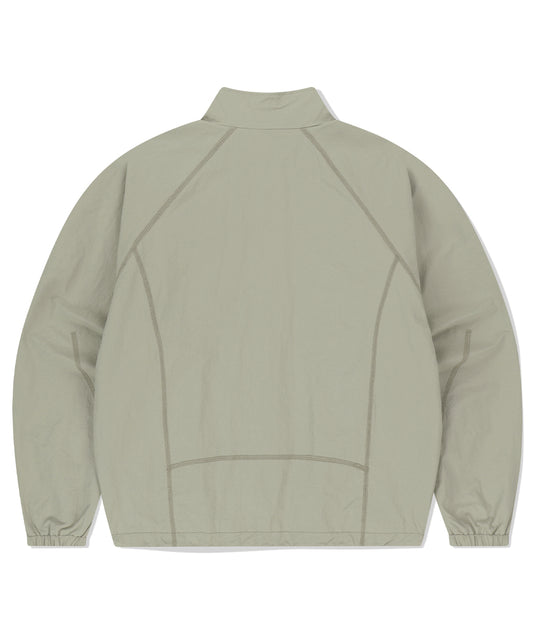 Mahagrid Cover Stitch Nylon Track Jacket [Beige]