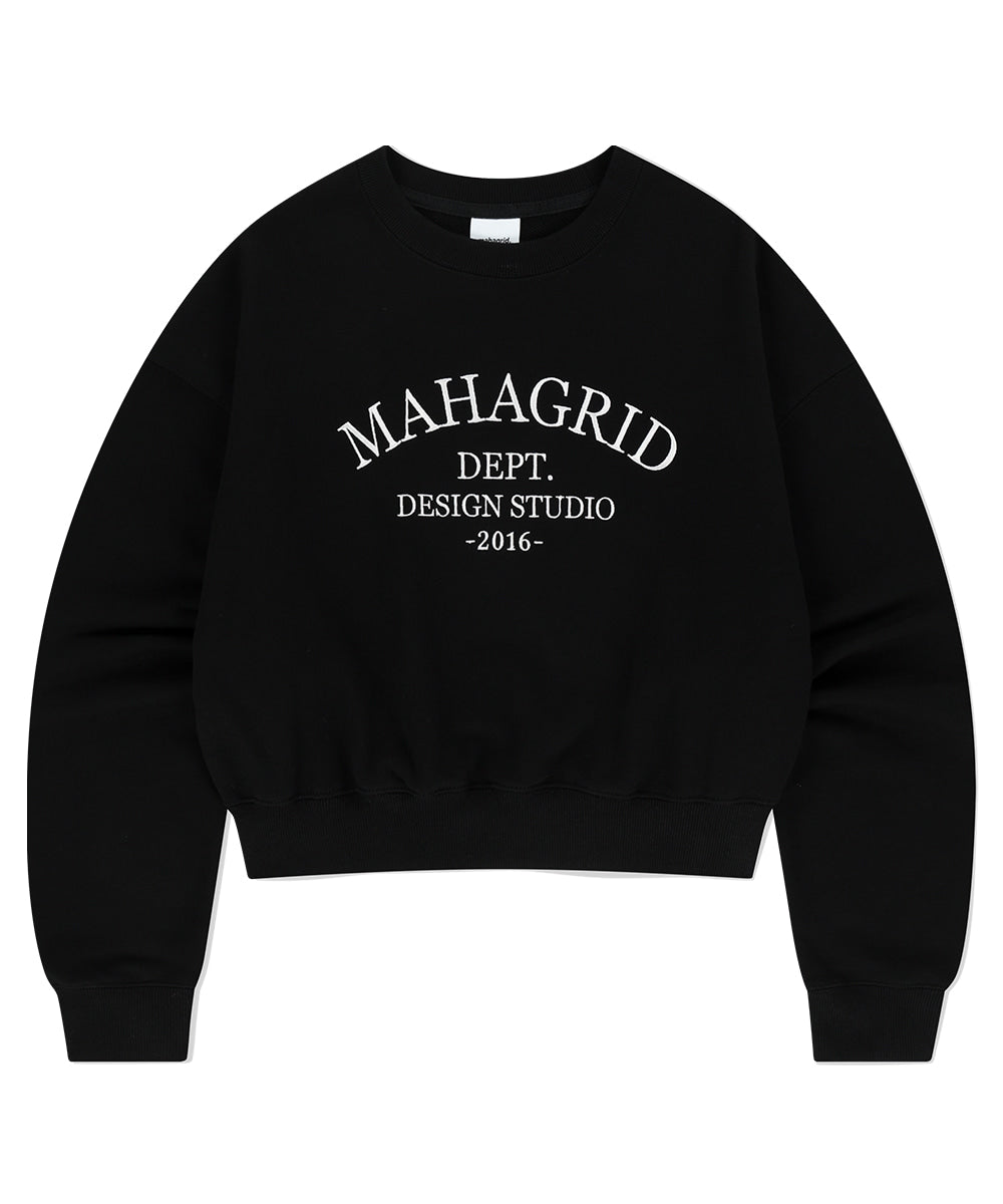 Mahagrid ARCH DEPT CROP SWEATSHIRT [BLACK]