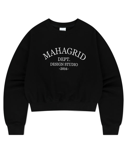 Mahagrid ARCH DEPT CROP SWEATSHIRT [BLACK]