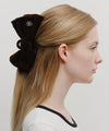 Marithé François Girbaud Circle Logo Velvet Hair Clip