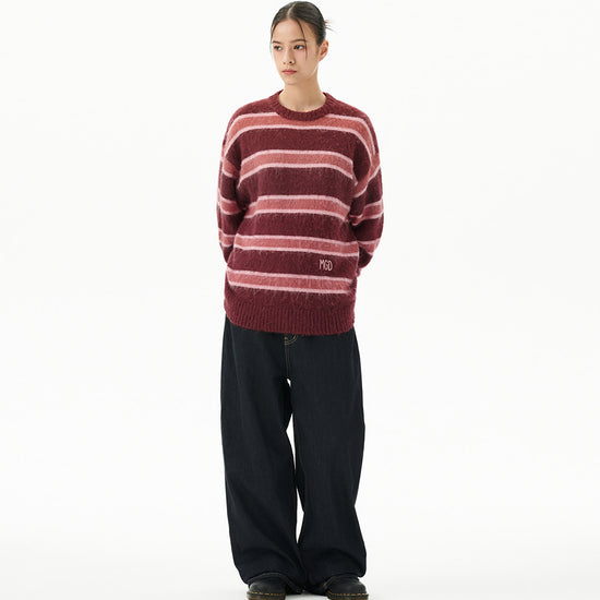 Mahagrid Hairy Stripe Knit Sweater