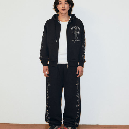 Mahagrid Cross Stud Hood Zip Up