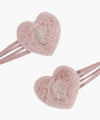 Marithé François Girbaud Kids W Fur Heart Hair Pin 2Pack Pink