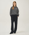 Marithé François Girbaud W STRIPE BOATNECK CROP SWEATSHIRT