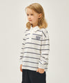 Marithé François Girbaud Kids Collar Stripe Long Sleeve Tee Light Blue