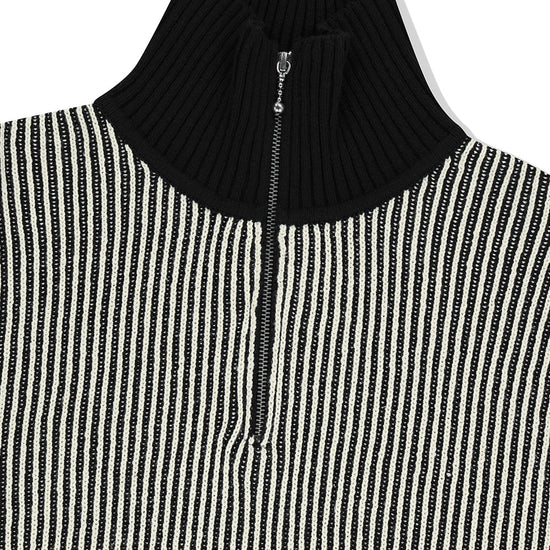 Mahagrid CUTTING CONTRAST HALF ZIP-UP KNIT