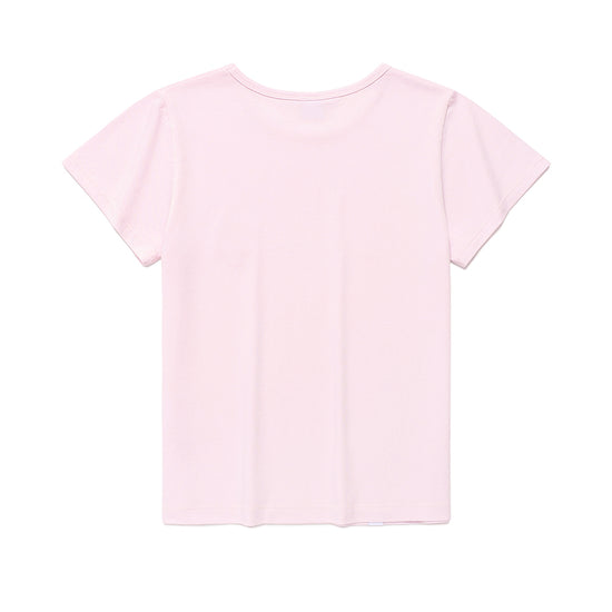 Cavish CAVISH X Reebok W Double Logo Embroidered Short Sleeve Tee [Pink]