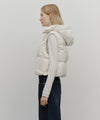Marithé François Girbaud W Circle Logo Crop Hooded Down Vest Mint Gray