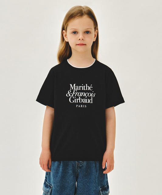 Marithé François Girbaud Kids Neck Point Lettering Tee