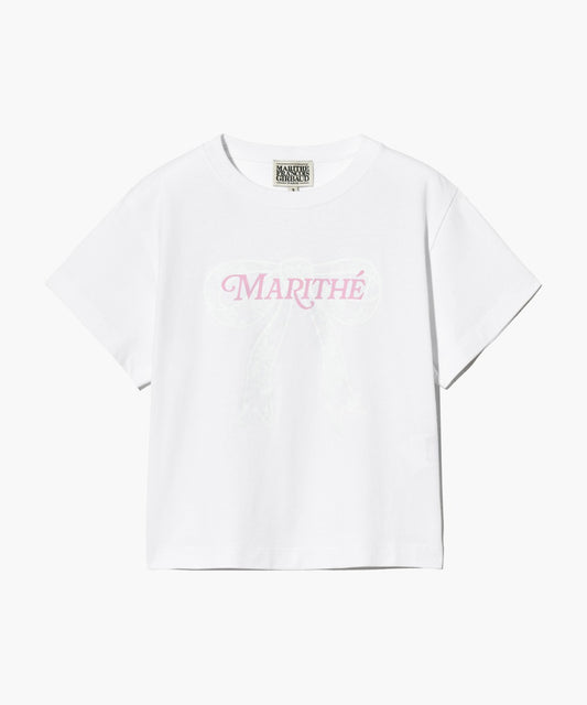 Marithé François Girbaud W Ribbon Graphic Crop Tee