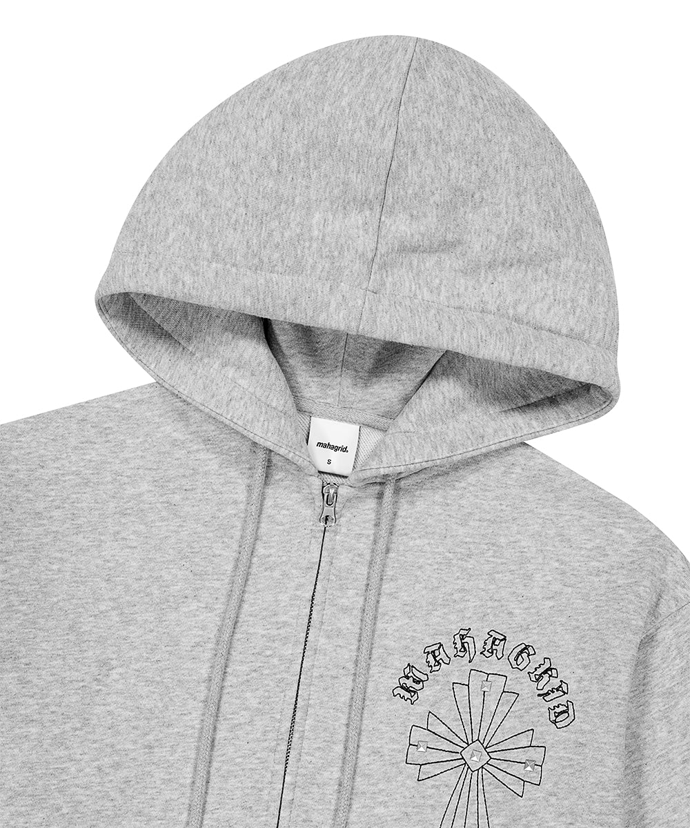 Mahagrid Cross Stud Hood Zip Up